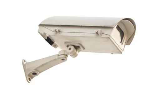 Closed circuit camera on white background  Stock Photos