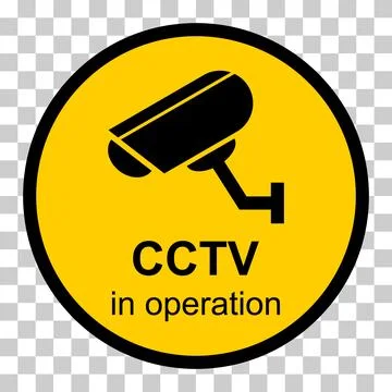Closed circuit television camera icon, CCTV video protection alert, vector il Stock Illustration
