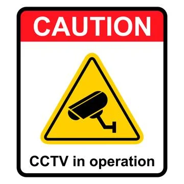 Closed circuit television camera icon, CCTV video protection alert, vector il Stock Illustration