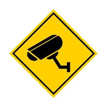 Closed circuit television camera icon, CCTV video protection alert, vector il Stock Illustration