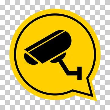Closed circuit television camera icon, CCTV video protection alert, vector il Stock Illustration