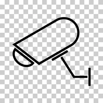 Closed circuit television camera icon, CCTV video protection alert, vector il Stock Illustration