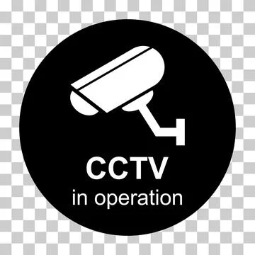 Closed circuit television camera icon, CCTV video protection alert, vector il Stock Illustration