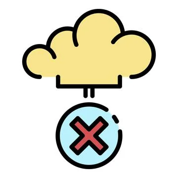 Closed cloud service icon color outline vector Illustrazione stock