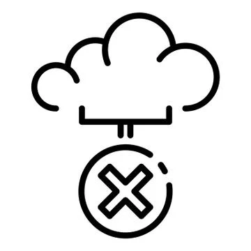 Closed cloud service icon, outline style Illustrazione stock