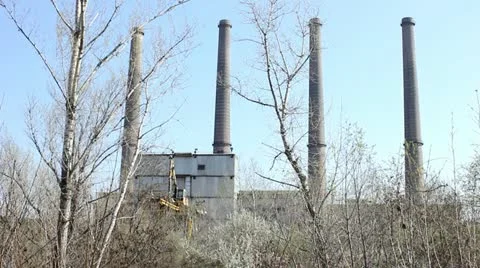 Closed coal power plant Stock Footage 10873620