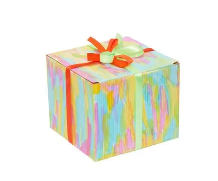 Closed color gift box Stock Photos