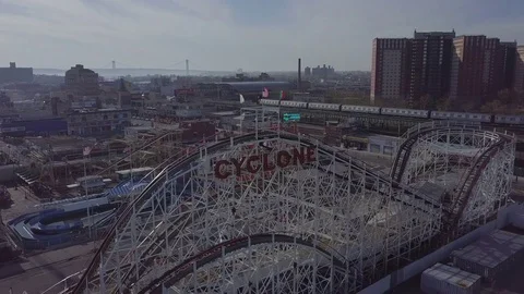 Closed Coney Island Cyclone Stock Footage 75462670