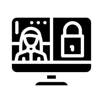 Closed conference glyph icon vector illustration Stock Illustration
