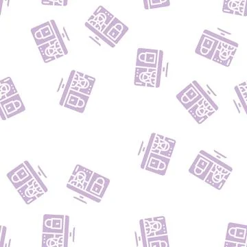 Closed conference glyph vector seamless pattern Illustrazione stock