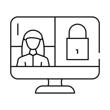 Closed conference line icon vector illustration Stock Illustration