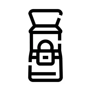 Closed container package line art icon Illustrazione stock