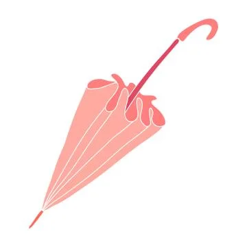Closed coral umbrella. Stock Illustration
