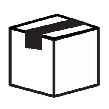 Closed cube box icon on white background. box symbol. Stock Illustration