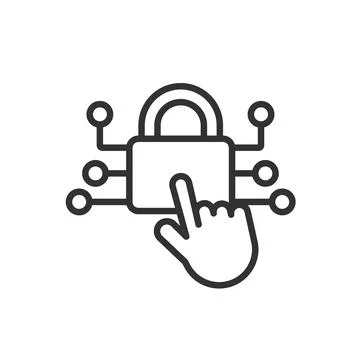 Closed cyber access, icon in line design. Closed, cyber, access, security Stock-Illustration