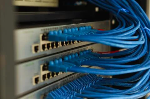 Closed data center Internet provider Stock Photos