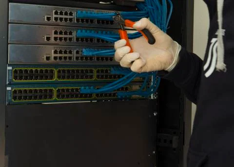 Closed data center Internet provider. Stock Photos