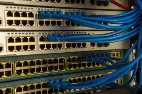 Closed data center Internet provider Stock Photos