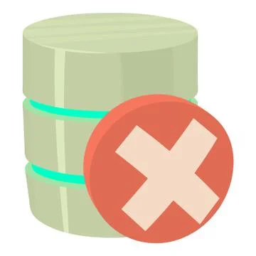 Closed database icon, cartoon style Illustrazione stock