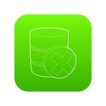 Closed database icon green vector Illustrazione stock