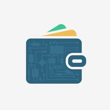 Closed digital wallet front view on white Stock Illustration