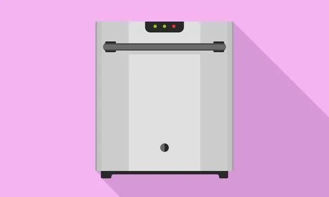 Closed dishwasher icon, flat style Stock Illustration
