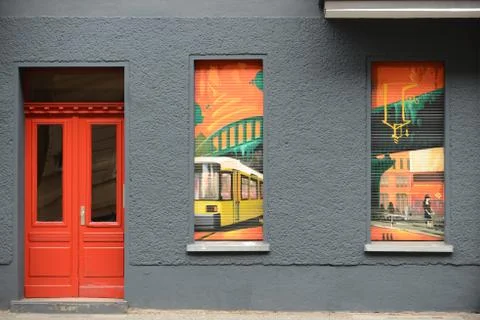 Closed door and roller shutter Stock Photos