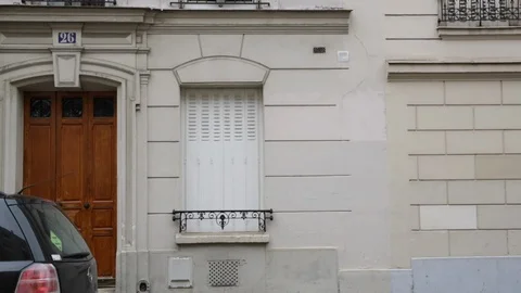 Closed door and window - Paris, France Stock Footage 88907576