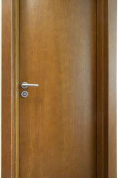A closed door is in front Stock Photos