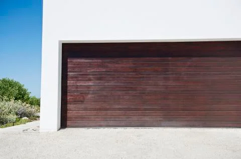 Closed door of a garage Stock Photos