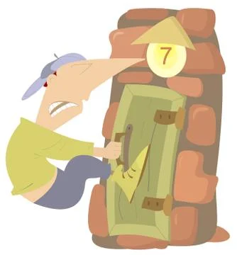 Closed door Stock Illustration