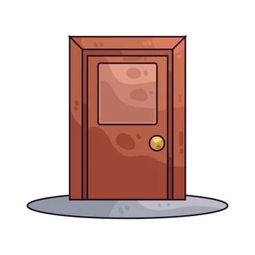 Closed Door illustration Stock Illustration