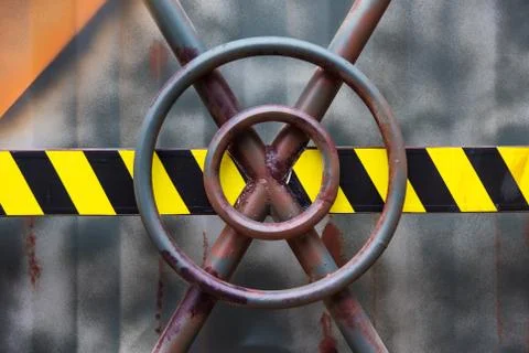 Closed door of Iron container Stock Photos