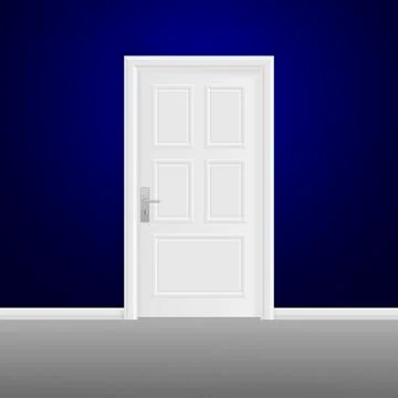 Closed door isolated on background. Vector entrance door Stock Illustration