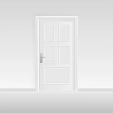 Closed door isolated on background. Vector Stock Illustration