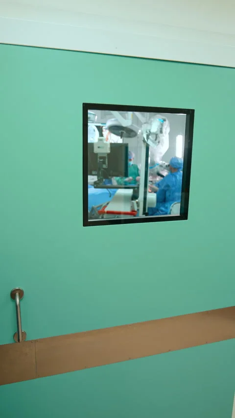 Closed door to a modern surgery room. Stock Footage 293060805