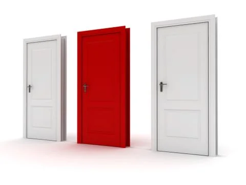 Closed door, red door Stock Illustration