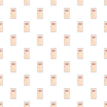 Closed door sign seamless repeating pattern background Stock Illustration