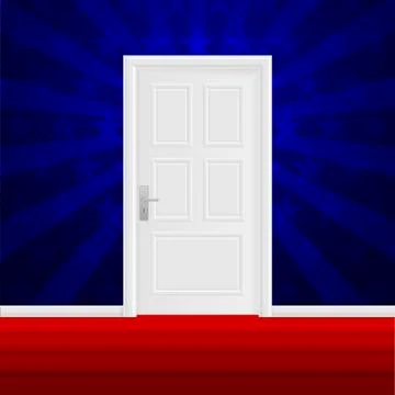 Closed door in the USA vector background. Vector entrance door Stock Illustration