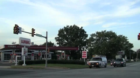 Closed down gas station Stock Footage 8601613