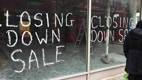 A closed down shop. Video stock 171974499