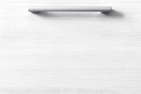 Closed drawer in the kitchen, white interior modern apartment background phot Stock Photos