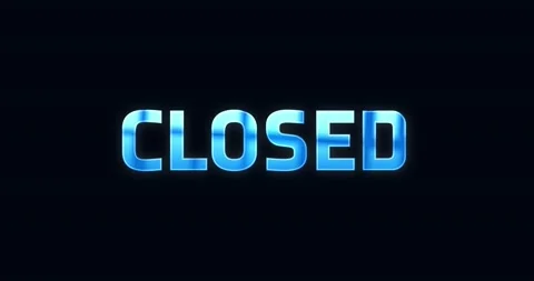 Closed. Electric lightning word. Text Animation Stock Footage 138079419