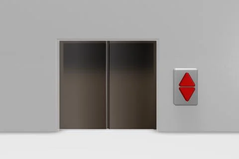 Closed elevator door - 3d illustration Illustrazione stock
