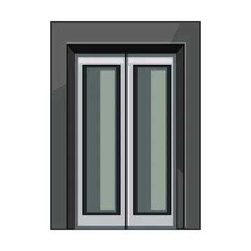 Closed elevator doors in modern building architecture style Ilustración de archivo