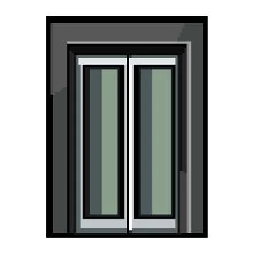 Closed elevator doors in modern building architecture style Ilustración de archivo