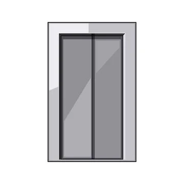 Closed elevator doors representing transport and access to floors Stock Illustration