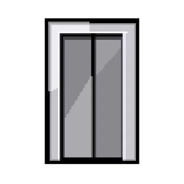 Closed elevator doors representing transport and access to floors Ilustración de archivo