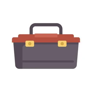 Closed empty toolbox holding building tools for repairing Illustrazione stock