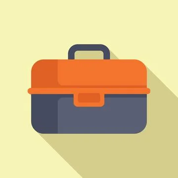 Closed empty toolbox waiting for the worker to use it Illustrazione stock